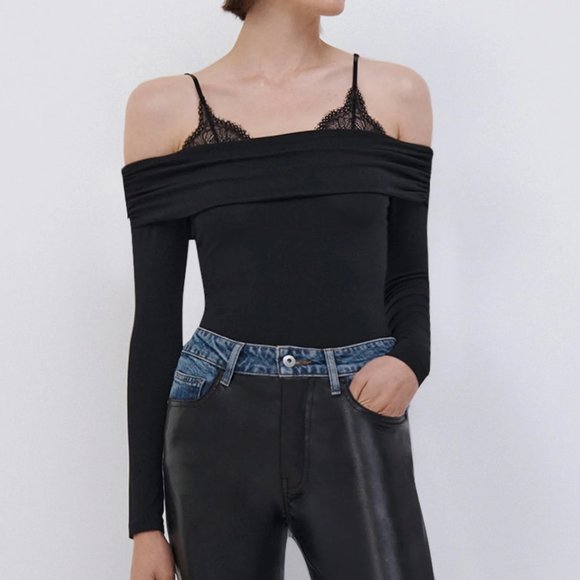NWT JONATHAN SIMKHAI MIRRA LINGERIE LACE TOP - Picture 1 of 4
